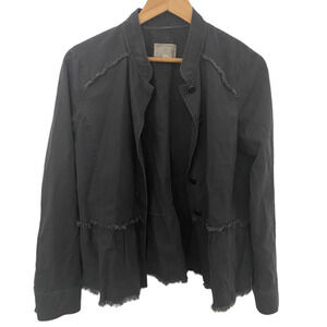 CASLON GREY RAW HEM UTILITY JACKET MEDIUM